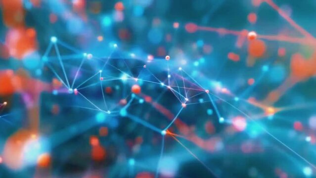 Abstract visualization of qubits and quantum algorithms, 4K Technological Video Background Animation