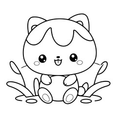 Cute vector illustration Kawaii for kids colouring worksheet