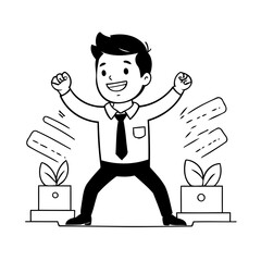 Cute vector illustration Business colouring page for kids