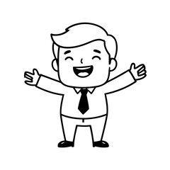 Cute vector illustration Business doodle for toddlers colouring page
