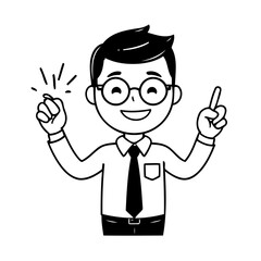 Cute vector illustration Business hand drawn for kids page