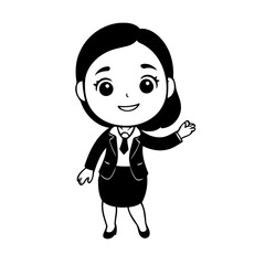 Vector illustration of a cute BusinessWoman drawing for kids page