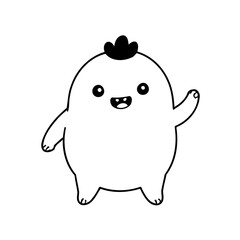 Cute vector illustration Monster doodle for kids colouring page