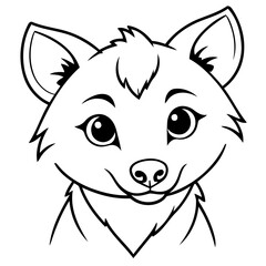 Vector illustration of a cute Hyena drawing for toddlers book