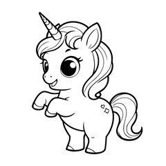 Simple vector illustration of Unicorn doodle for toddlers worksheet