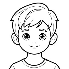 Vector illustration of a cute Boy doodle drawing for kids page