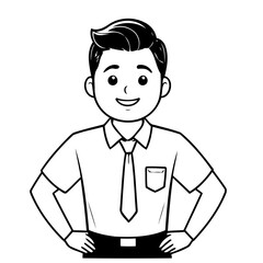 Simple vector illustration of Business hand drawn for kids coloring page