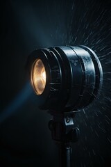 A spotlight illuminating water splashes in the Generative AI