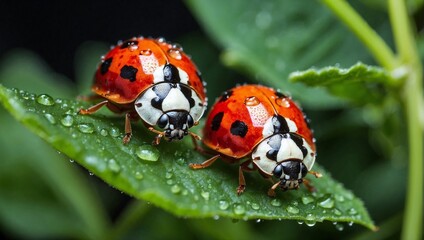 Obraz premium ladybird on a leaf