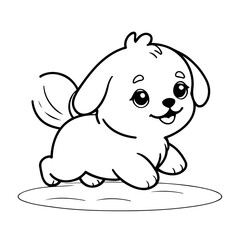 Cute vector illustration Maltese hand drawn for toddlers