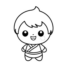 Cute vector illustration Kawaii drawing for kids page