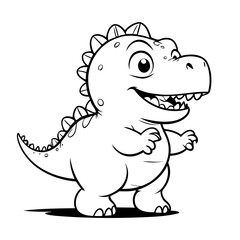 Cute vector illustration Dino for kids coloring activity page