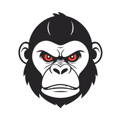 Simple vector illustration of Gorilla hand drawn for kids page