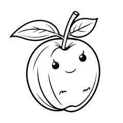 Cute vector illustration Fruit drawing for colouring page