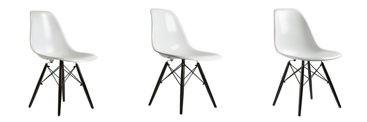 Set of A  white chair white chair, on a transparent background on a transparent background