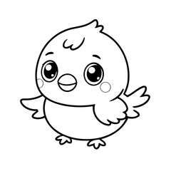 Cute vector illustration Kawaii doodle black and white for kids page