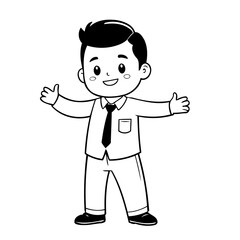 Simple vector illustration of Business drawing for children page