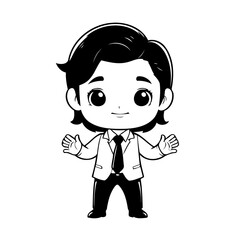 Simple vector illustration of Businessperson hand drawn for toddlers