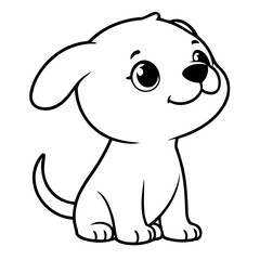 Cute vector illustration Dog drawing for toddlers book