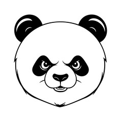 Vector illustration of a cute Panda doodle for toddlers colouring page