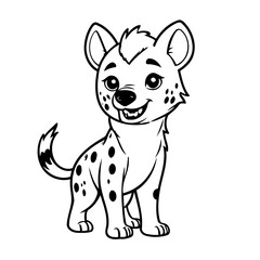 Cute vector illustration Hyena doodle colouring activity for kids