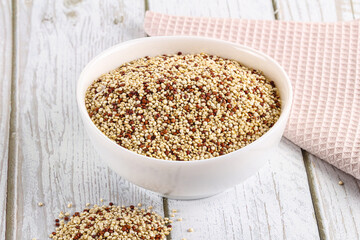 Raw dry quinoa cereal grain
