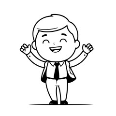 Vector illustration of a cute Business doodle for toddlers worksheet