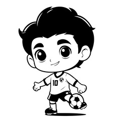 Vector illustration of a cute SoccerPlayer drawing for toddlers book