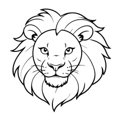 Vector illustration of a cute Lion doodle for kids colouring page