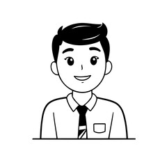 Simple vector illustration of Business drawing for kids page