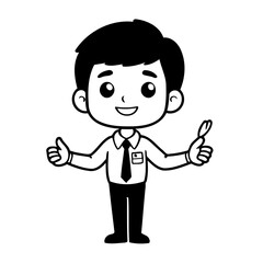 Vector illustration of a cute Business drawing for toddlers coloring activity