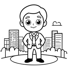 Simple vector illustration of Businessman hand drawn for toddlers