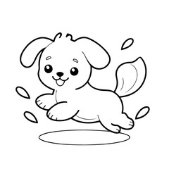 Vector illustration of a cute Maltese drawing for colouring page