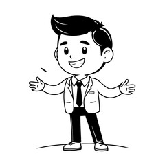 Cute vector illustration Business drawing for toddlers colouring page