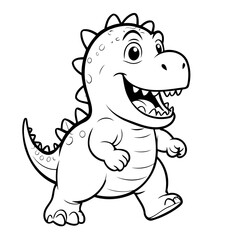 Cute vector illustration Dino doodle for children worksheet