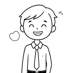 Simple vector illustration of Business drawing for toddlers colouring page