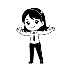 Vector illustration of a cute Business drawing for kids colouring activity