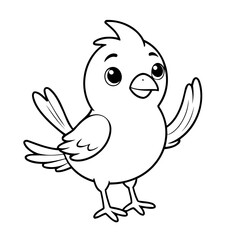 Cute vector illustration Bird hand drawn for toddlers