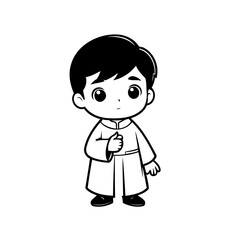 Cute vector illustration Clergyman drawing colouring activity