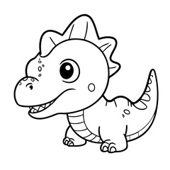 Simple vector illustration of Dino outline for colouring page