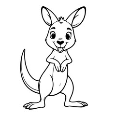 Cute vector illustration Kangaroo for children colouring activity