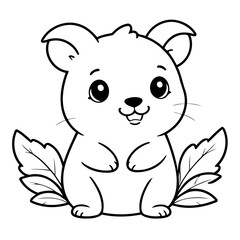 Cute vector illustration Capybera doodle for toddlers coloring activity