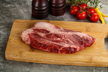 Raw beef chuck roll steak
