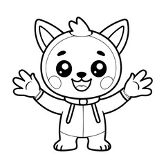 Simple vector illustration of Palmerian drawing for kids colouring page