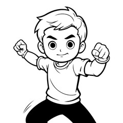 Vector illustration of a cute Boy drawing for children page