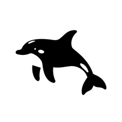 Simple vector illustration of Orca drawing for toddlers coloring activity