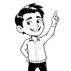 Simple vector illustration of Person hand drawn for toddlers