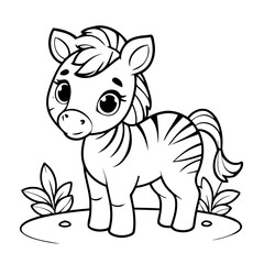 Cute vector illustration Zebra hand drawn for toddlers