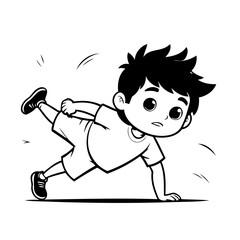 Cute vector illustration Boy doodle for children worksheet