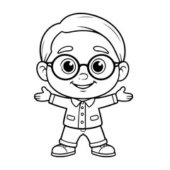 Cute vector illustration Old doodle colouring activity for kids